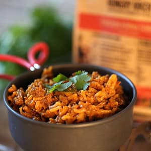 Hungry Hiker Korma Chicken Curry dehydrated hiking meal prepared in a camping pot
